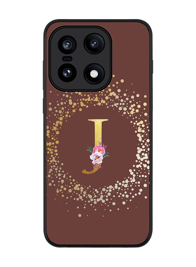 For OnePlus 15 Case,Slim fit Camera Protection, Shockproof Thin Phone cover  - Custom Monogram Floral - J  (Brown )